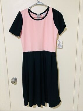 NWT LuLaRoe Size L Amelia Pink and Black Dress